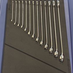 Snap-on Tools 13 pc 12-Point SAE Flank Drive® Plus Combination Wrench Set with PRO-FI™ Organization (1/4–15/16"