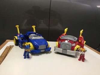 Paw Patrol, Mighty Pups Super Paws Chase And Marshall LARGE Pop Up Vehicle