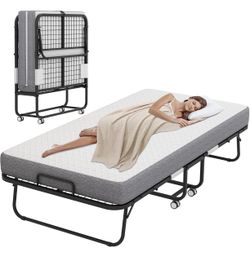 Portable Foldable Rolling Bed with Mattress