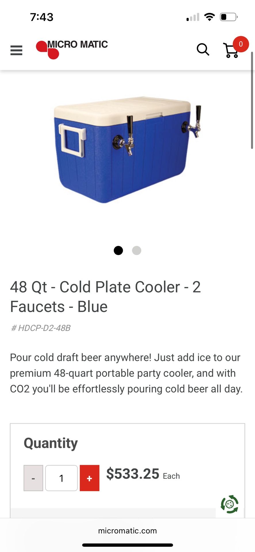 Micromatic Jockey Box - Portable Beer or Beverage Dispenser