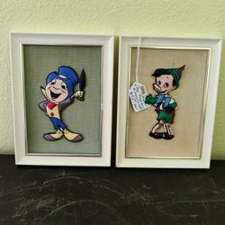 RARE 3D JIMINY CRICKET & PINOCCHIO WALL ART