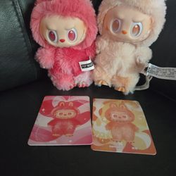 Lot of 2 Labubu Big into Energy Love and Happiness couple keychain