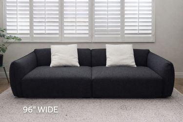Modern Minimalist Sofa - 96" Wide, Clean Design