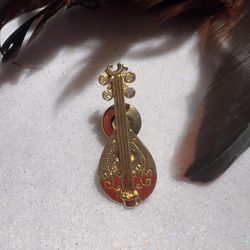 Vintage gold tone avon mandolin tack pin brooch