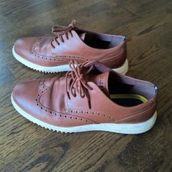 Cole Haan Mens  Wingtip  Brown Leather Dress Shoes 9.5 