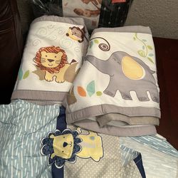 Baby Crib Bumper Set and Bed Skirt - Safari