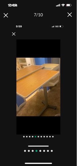 Hill Rom Patient Mate Hospital Bedside Table-Over The Bed Table w/ Multiple Compartments