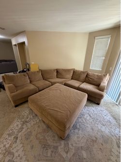 Large 2 Piece Sectional with Ottoman
