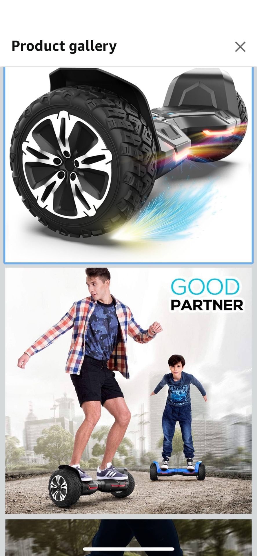 Gyroor Warrior 8.5 inch All Terrain Off Road Hoverboard with Bluetooth Speakers and LED Lights, UL2272 Certified Self Balancing Scooter