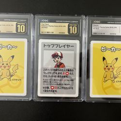2019 POKEMON OLD MAID TOP PLAYER And Pikachu CGC 10 PERFECT