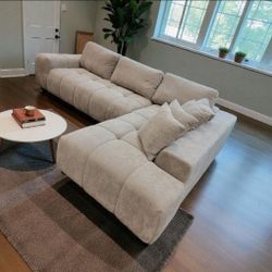 Modern Sectional Sofa New Beige Cream