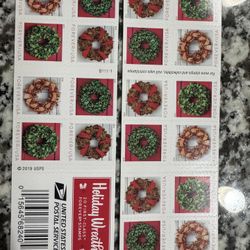 20 USPS Holiday Wreaths Forever Stamps First Class Postage NEW Unused