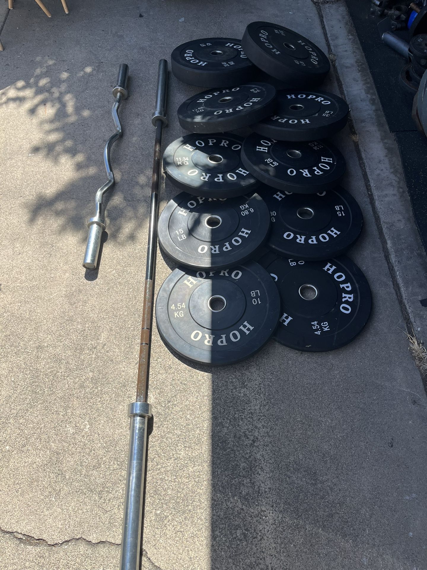 Olympic Weights Bumper Plates With Barbells