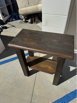 Handmade wood side table