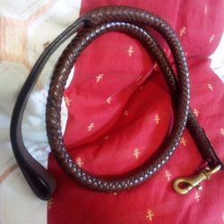 Dog Leash Braided Leather 