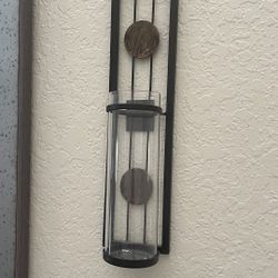 Pair Of Metal And Glass Candle Sconces 
