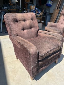 Sofa, chair, vintage, black/brown