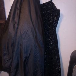 Scott mcClintock Black Velvet sequence dress Size 12 With Fluffy Underskirt