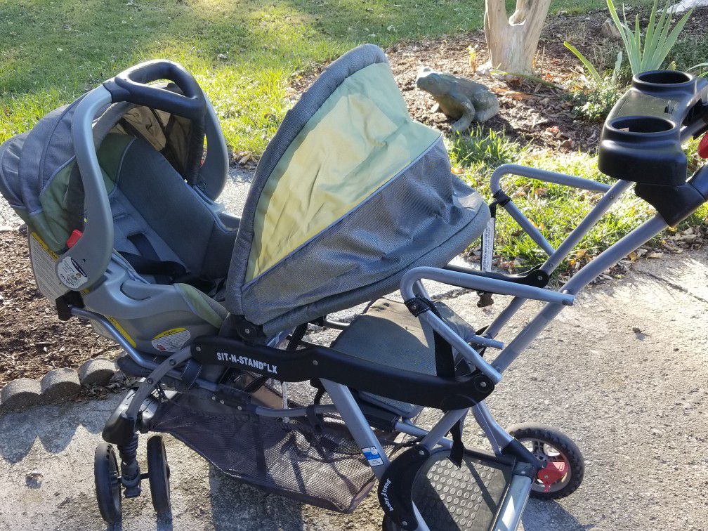 Double stroller travel system