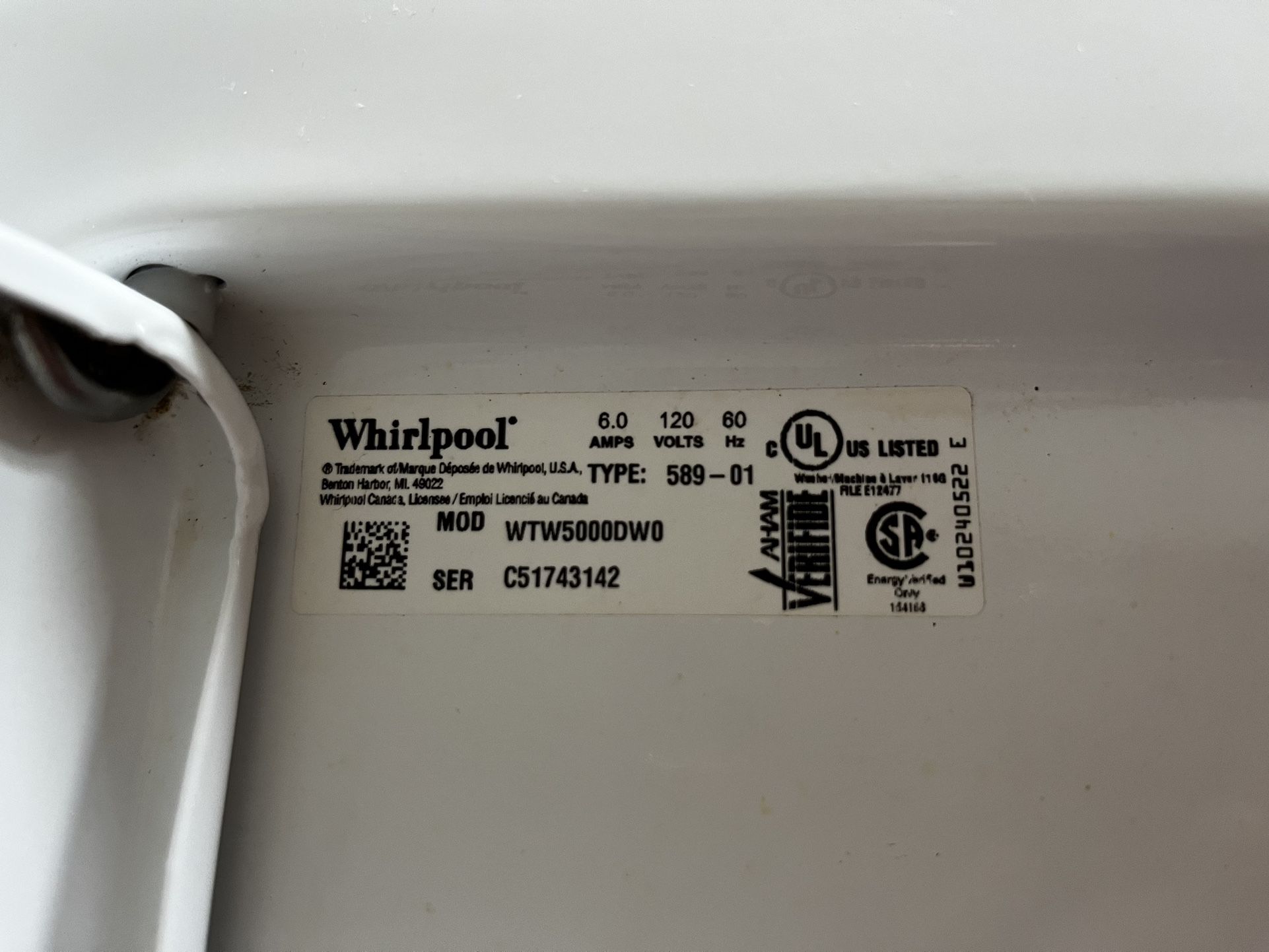 Whirlpool Top Load Washer (WTW5000DW0) for Sale in Woodbridge, VA OfferUp