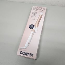 NEW Conair Double Ceramic 1-Inch Curling Iron White Rose Gold | Classic Curl Hair Curler All Hair Types