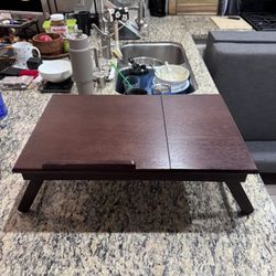 Adjustable Wooden Laptop Bed Tray Desk – Foldable – Espresso – 21.5x13.5