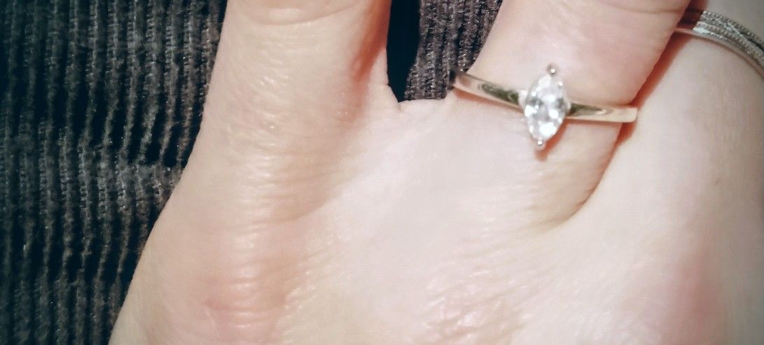 .5 Marquise Cut Diamond On 925 Silver Band