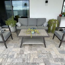 Full Patio Set - Wicker And Steel
