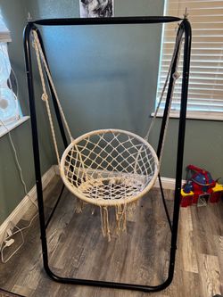 Macrame Hammock Swing Chair with Stand