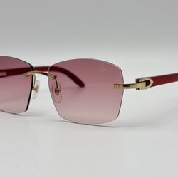 CARTIER C DECOR RED WOOD GOLDEN SUNGLASSES UNWORN CT0039RS 100% GENUINE~ $3075