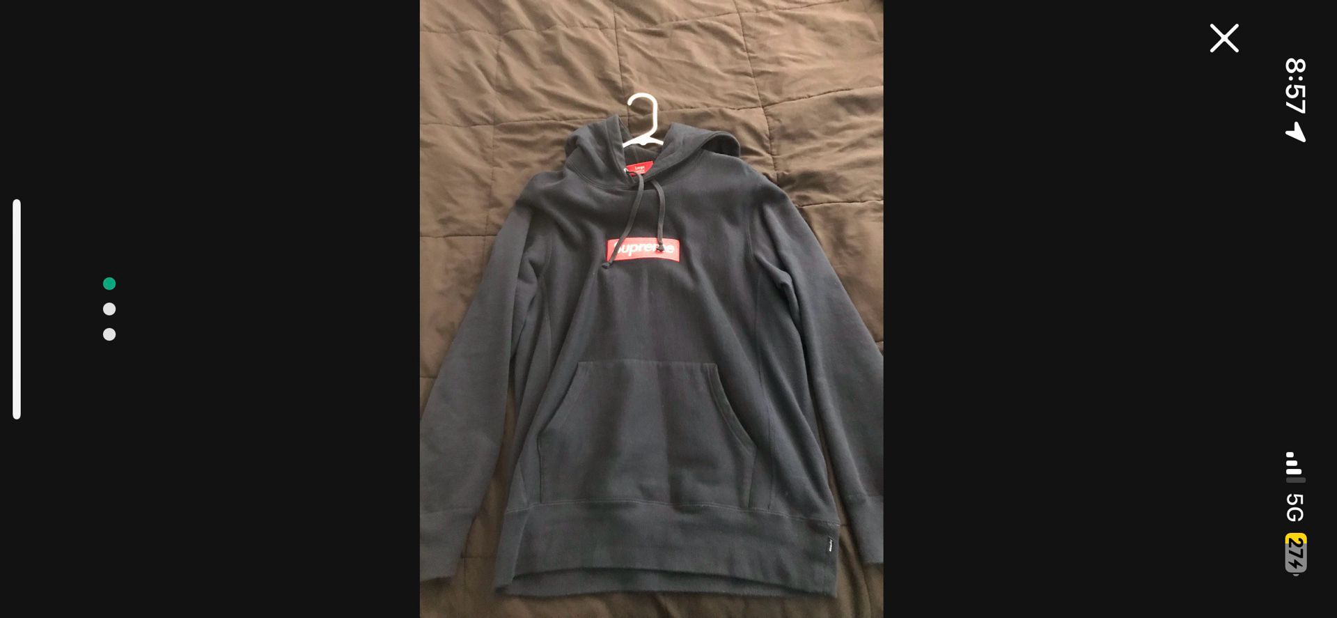 SUPREME NAVY FW16 BOGO HOODIE LARGE