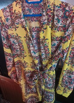 Intempo Yellow Paisley Long Sleeve Blouse - Bright Boho Print