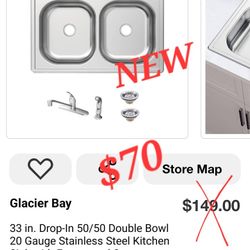 Glacier Bay
Stainless Steel Kitchen Sink with Faucet