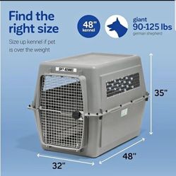 Plastic Pet Crate For Air and Land Travel, Giant 48" L For Pets 90-125 lbs, 
