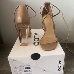 Aldo Tie Up Nude Heels Size 6