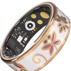 Enamel Craft Smart Ring for Women & Men - No Subscription Fee Fitness Tracker with Sleep Tracking, Heart Rate, SpO2 - IP68 Waterproof for iPhone Andro