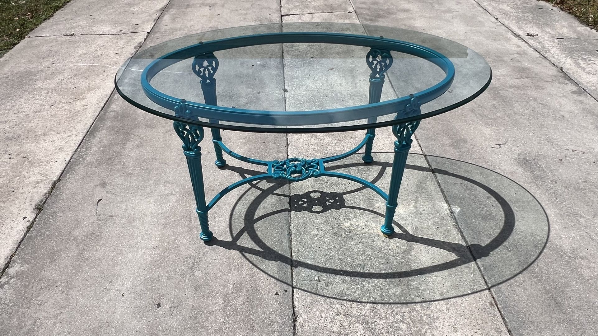 Oval Glass Top Coffee Table