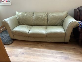 Beige Leather Couch