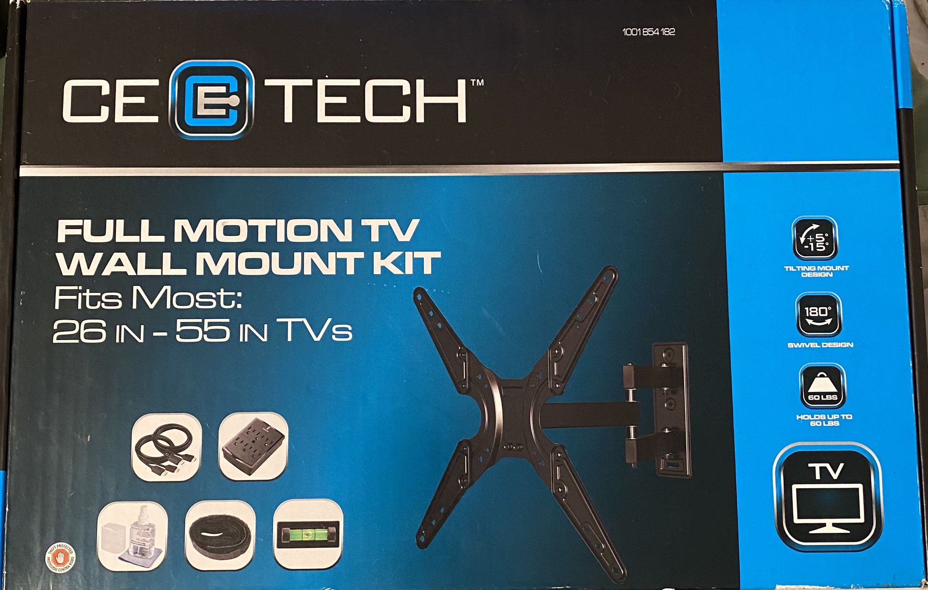 Ce Tech Full Motion Tv Wall Mount 26-55 Inch Tvs