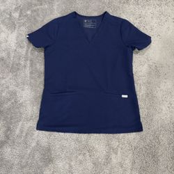 Small FIGS Navy Blue Scrub Top