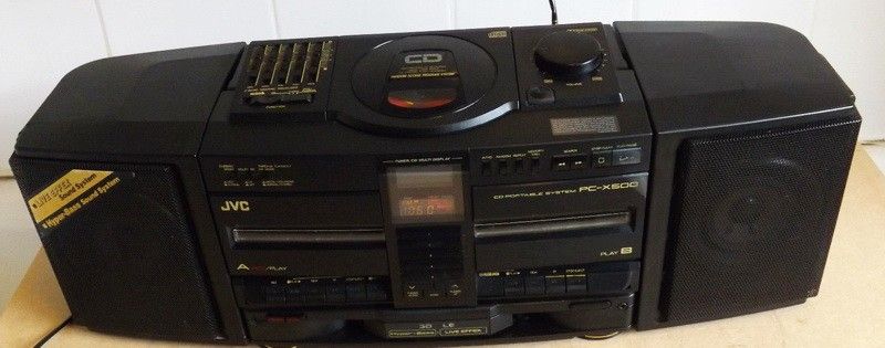 JVC Boombox Model PC-X500 CD TAPE AM FM 1980's Sounds Tested