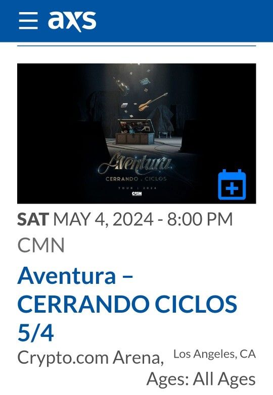 Aventura Suite Tickets Para Sábado Y Domingo