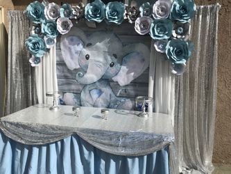 Baby shower decorations, party decorations, balloons garland, paper flowers,