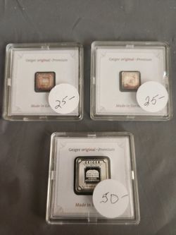 Smaller Geiger Silver Bars  Grams. 5 Grams.