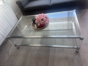 Oversized glass coffee table