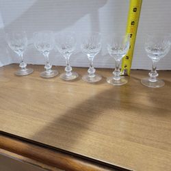 6 Crystal Liqueur Glasses Set 6 Piece Colorless H4, 2in