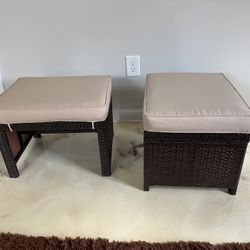 🔥(2) Wicker Ottoman