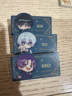 Blue Lock character name tag pins