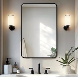 New Delma Bathroom Mirror 20x30 – Black Frame – Minor Scratch