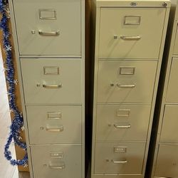 Three  4-Drawer File Cabinet 